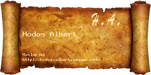 Hodos Albert névjegykártya