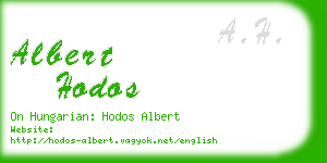 albert hodos business card